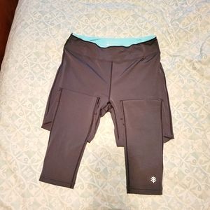 Coolibar grey swim leggings size L ,50+ upf